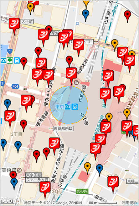 近くのATMをアプリで検索