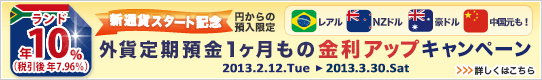 新通貨スタート記念！金利アップキャンペーン 詳しくはこちら