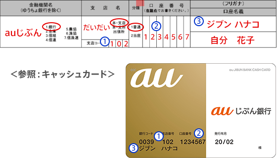 カード ゆうちょ 口座 番号 銀行