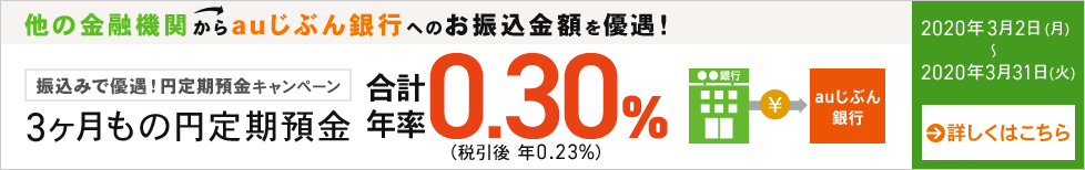 振込みで優遇!円定期預金キャンペーン