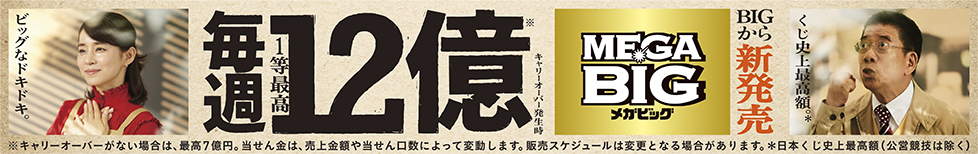 毎週1等最高12億※キャリーオーバー発生時 BIGから新発売