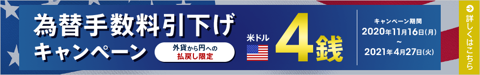 為替手数引下げキャンペーン