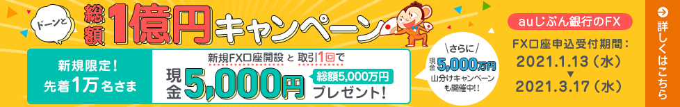 FXで総額1億円プレゼントキャンペーン