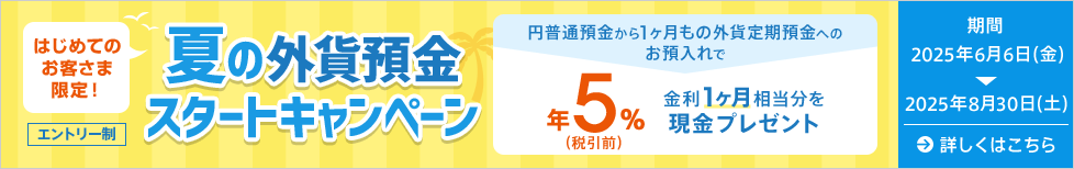 夏の外貨預金スタートキャンペーン