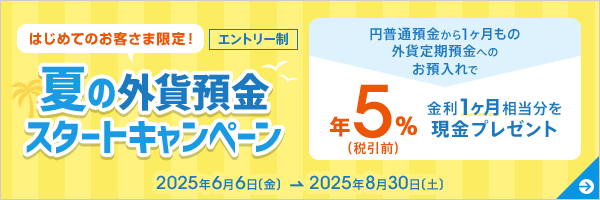 夏の外貨預金スタートキャンペーン