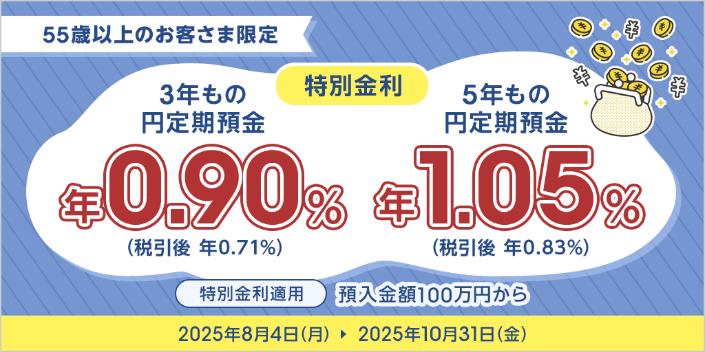 55歳以上限定 アクティブシニア円定期キャンペーン | auじぶん銀行