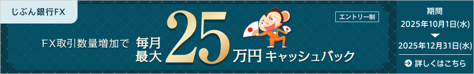FX取引数量増加で現金キャッシュバック