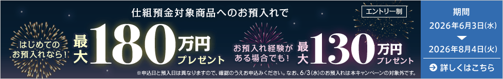 仕組預金夏のボーナスキャンペーン
