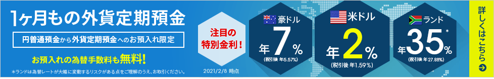 1ヶ月もの外貨定期預金