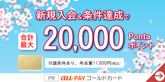 新規入会&条件達成で合計最大20,000Pontaポイント