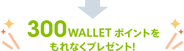 300WALLET ポイントをもれなくプレゼント！