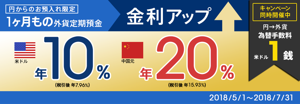 期間限定で金利アップ中！