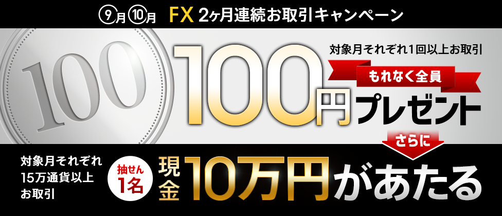 FX2ヶ月連続お取引キャンペーン