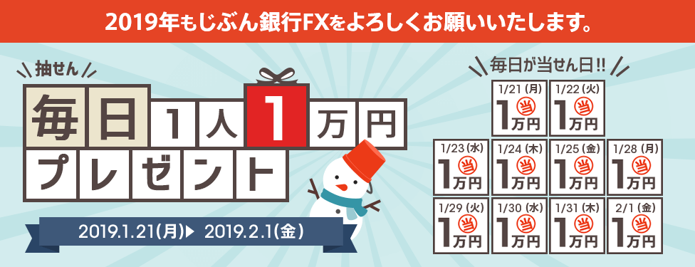 毎日抽せん！「毎日1人に１万円」プレゼント