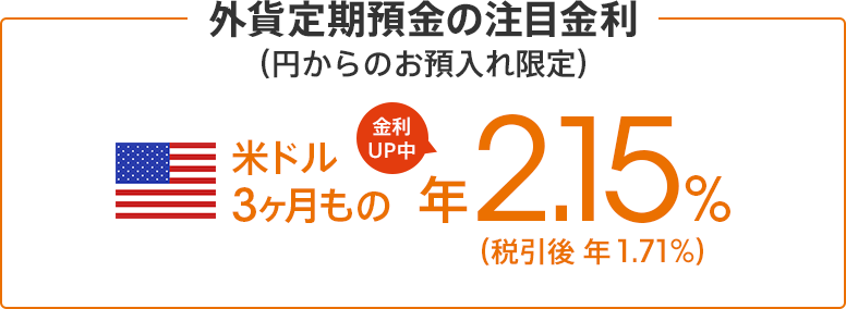 外貨定期預金の注目金利