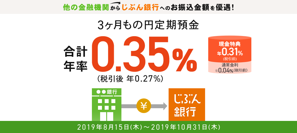 振込みで優遇！円定期預金キャンペーン