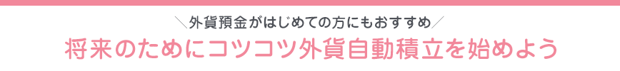 将来のために コツコツ外貨自動積立を始めよう 