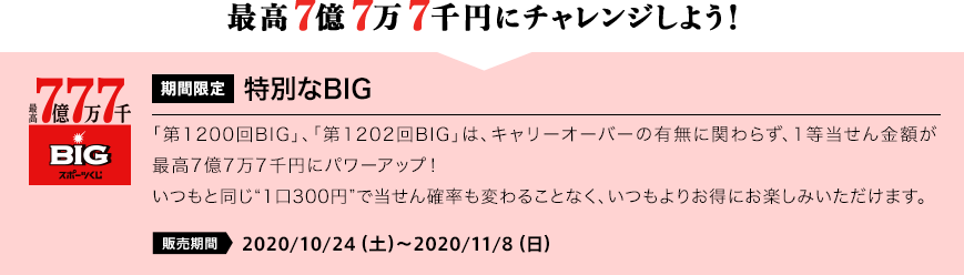 最高7億7万7千円にチャレンジしよう！