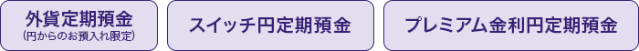 外貨定期預金(円からのお預入れ限定) スイッチ円定期預金 プレミアム金利円定期預金