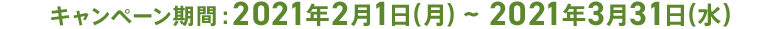 キャンペーン期間：2021年2月1日（月）～2021年3月31日（水）