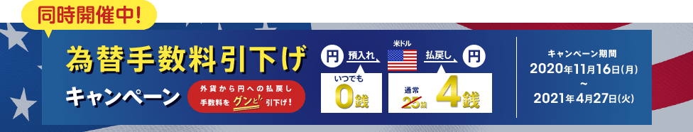 為替手数料引下げキャンペーン