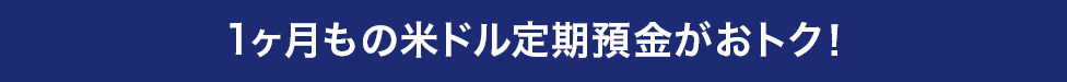 1ヶ月もの米ドル定期預金がおトク！