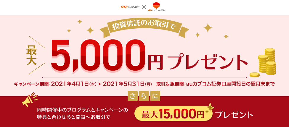 投資信託のお取引で5,000円プレゼント