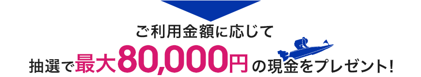 ご利用金額に応じて抽選で最大80,000円の現金をプレゼント！