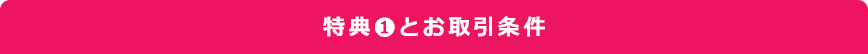 特典①とお取引条件