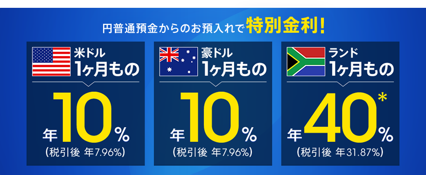 円普通預金からのお預入れで特別金利！