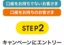 口座をお持ちでないお客さま 口座をお持ちのお客さま STEP2 キャンペーンにエントリー