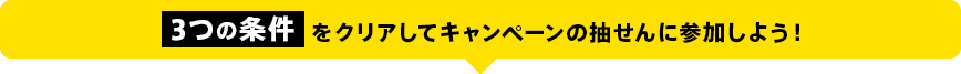 3つの条件をクリアしてキャンペーンの抽せんに参加しよう！