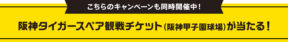 こちらのキャンペーンも同時開催中！阪神タイガースペア観戦チケット（阪神甲子園球場）が当たる！