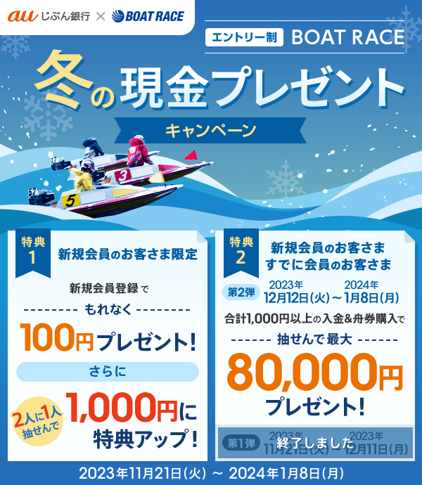 ボートレース 現金プレゼントキャンペーン | auじぶん銀行