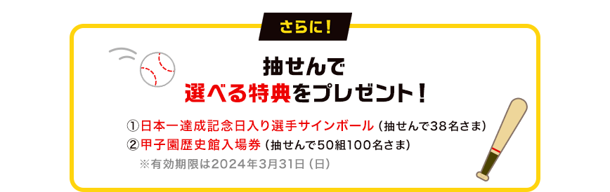 抽せんで選べる特典をプレゼント！