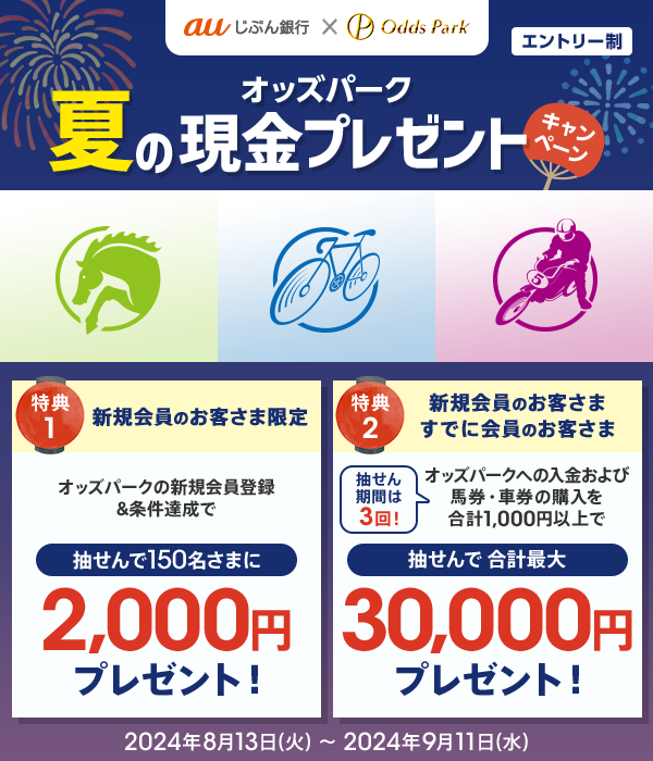 オッズパーク 現金プレゼントキャンペーン | auじぶん銀行