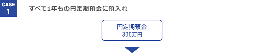 ケース1 すべて1年もの円定期預金に預入れ