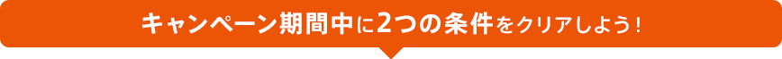 キャンペーン期間中に2つの条件をクリアしよう！