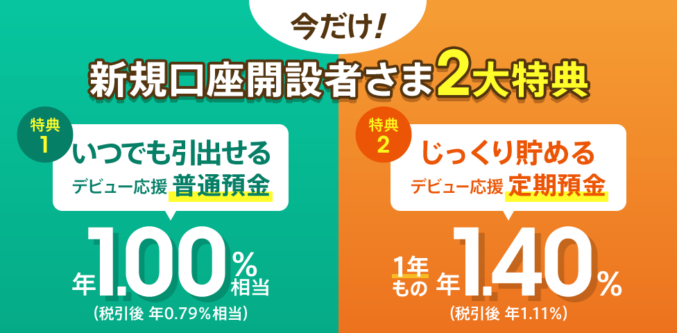 今だけ！新規口座開設者さま2大特典