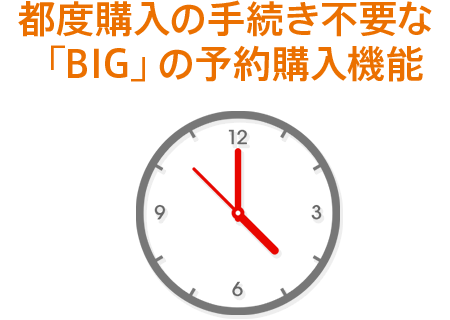 都度購入の手続き不要な「BIG」の予約購入機能