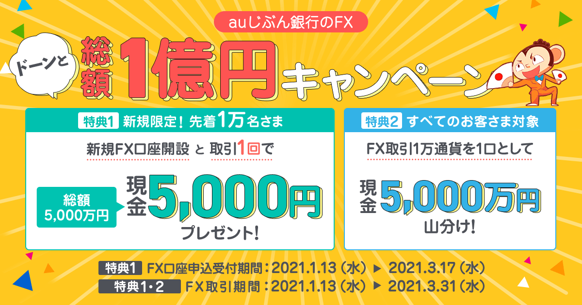 FXで総額1億円プレゼントキャンペーン