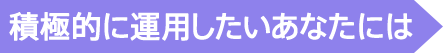 積極的に運用したいあなたには