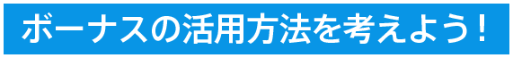 ボーナスの活用方法を考えよう！