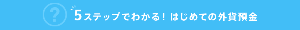 5ステップでわかる！はじめての外貨預金