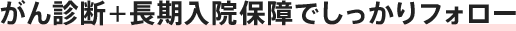 がん診断+長期入院保障でしっかりフォロー