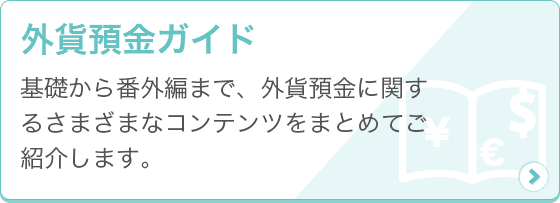 [外貨預金ガイド] 基礎から番外編まで、外貨預金に関するさまざまなコンテンツをまとめてご紹介します。