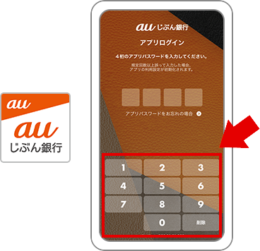アプリを起動する際に入力