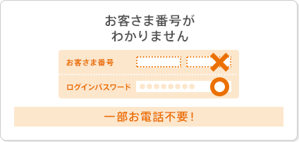 お客さま番号がわかりません