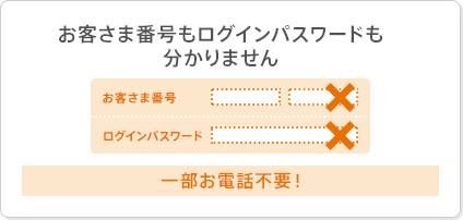 お客さま番号もログインパスワードも分かりません