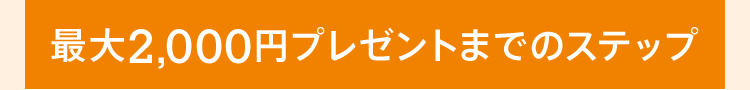 最大2,000円プレゼントまでのステップ